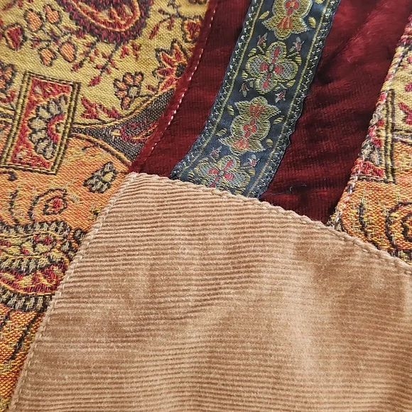 J. Jill Blue Vintage Boho Hippie Denim  Patched Skirt - Picture 10 of 10